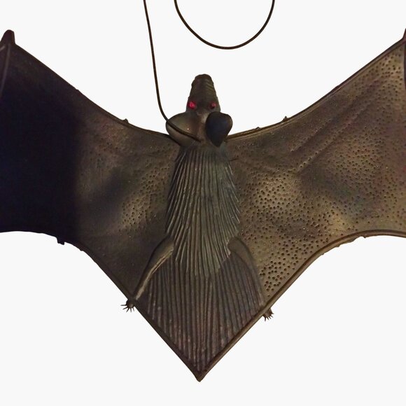 Halloween Bat Hanging Decoration 12 Inch Wingspan Black - Picture 3 of 6